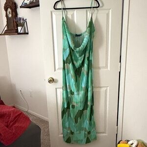 PrettyLittleThing Green Camo Cowl Neck Maxi Dress